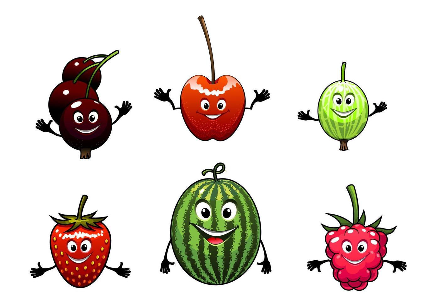 fruta amigable feliz vector