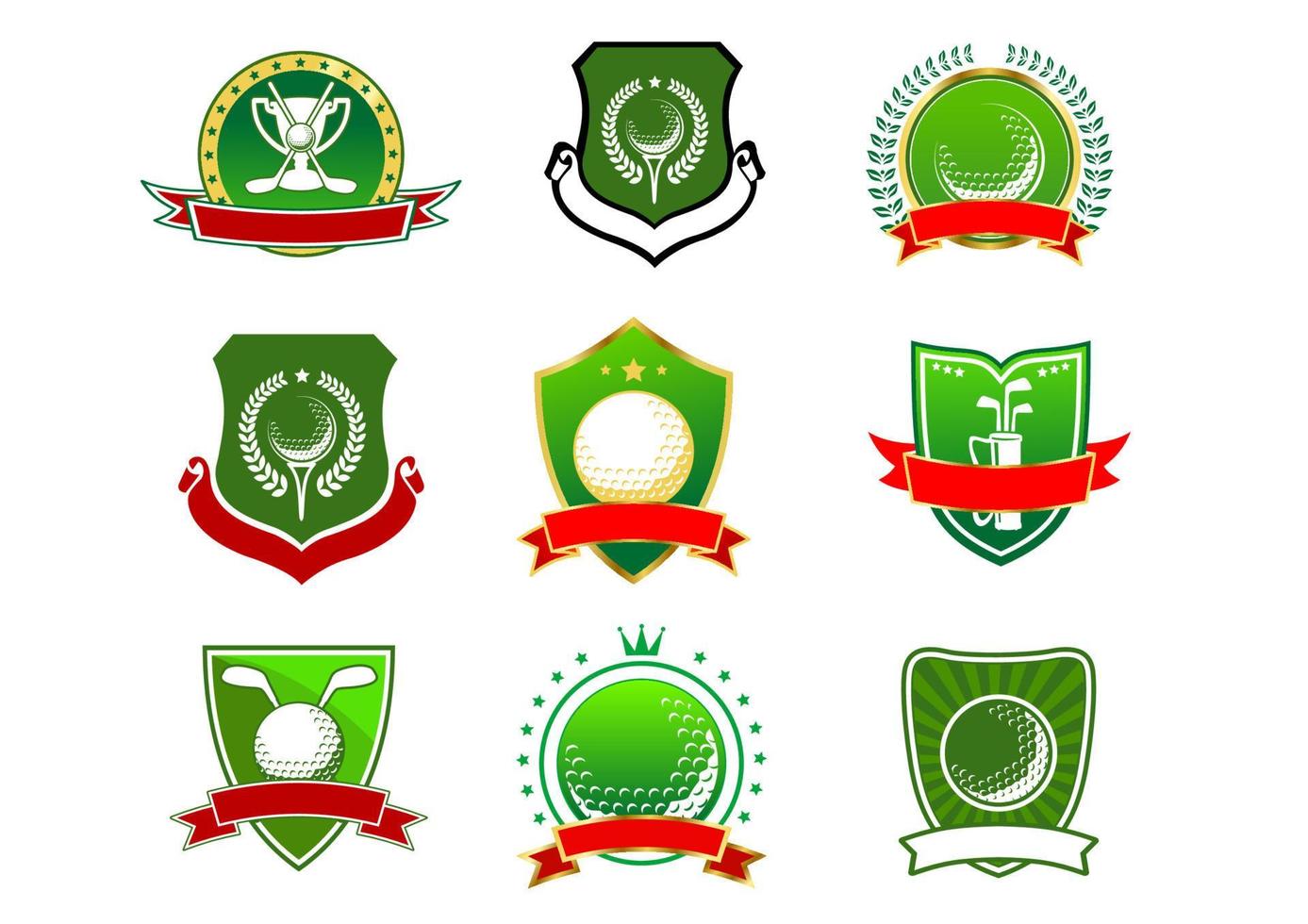 Golf emblems and logos in heraldic style vector