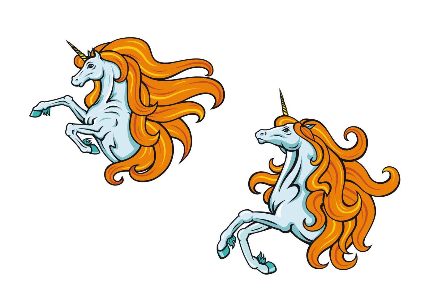 personajes de dibujos animados de unicornio vector