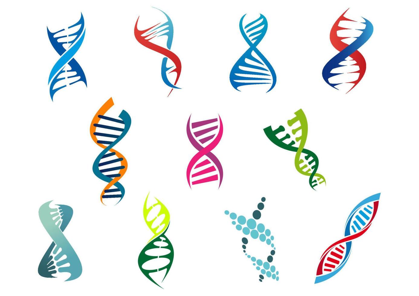 DNA molecules and symbols vector