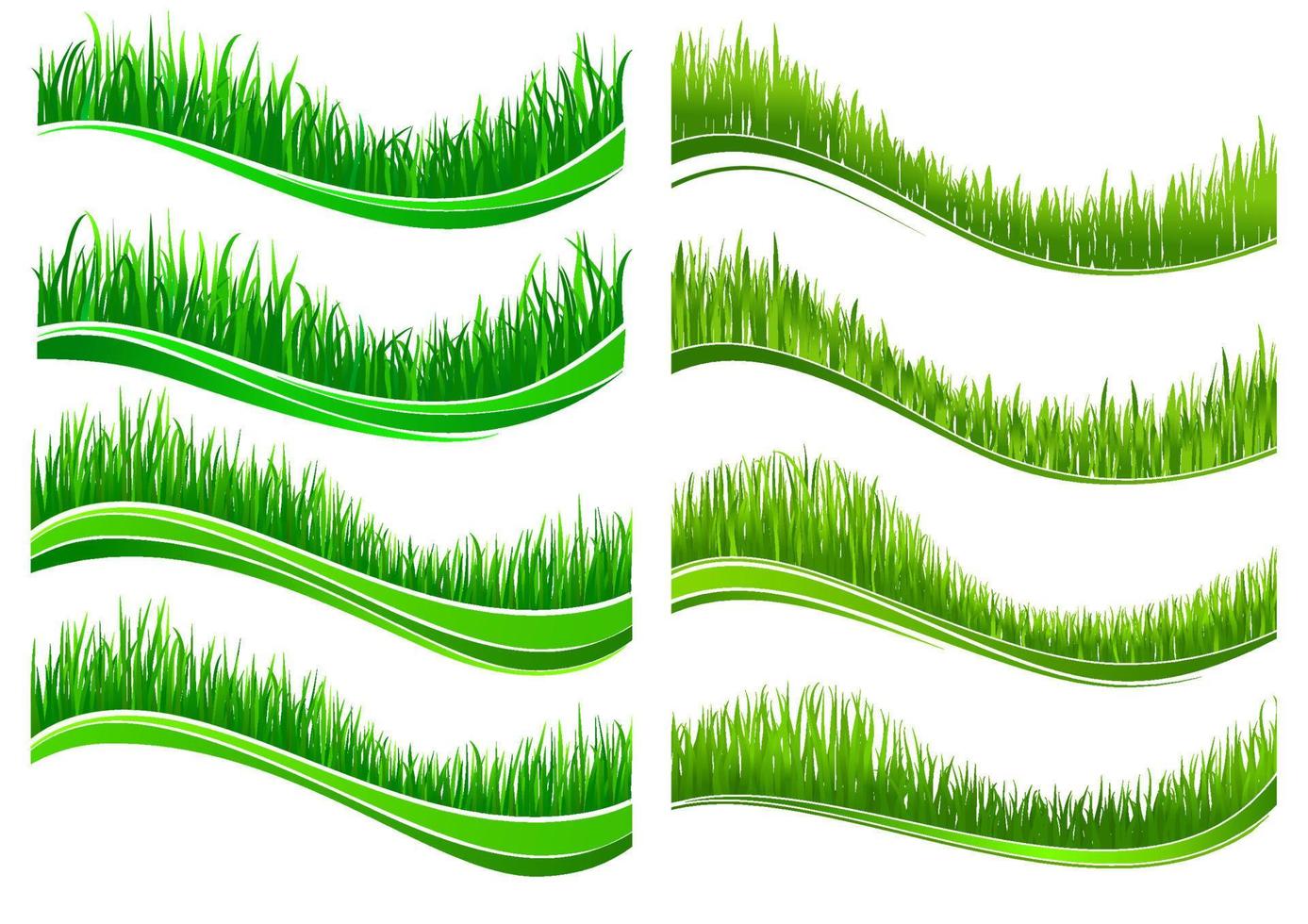 Green colored grass borders vector