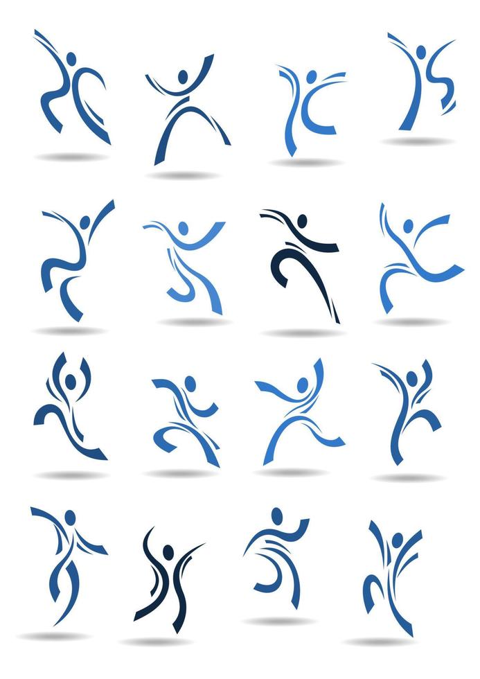 Abstract silhouettes of dancing people vector