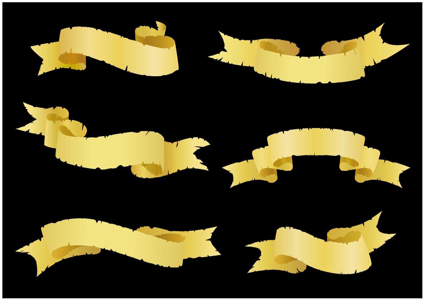 Yellow torn paper ribbons and banners vector