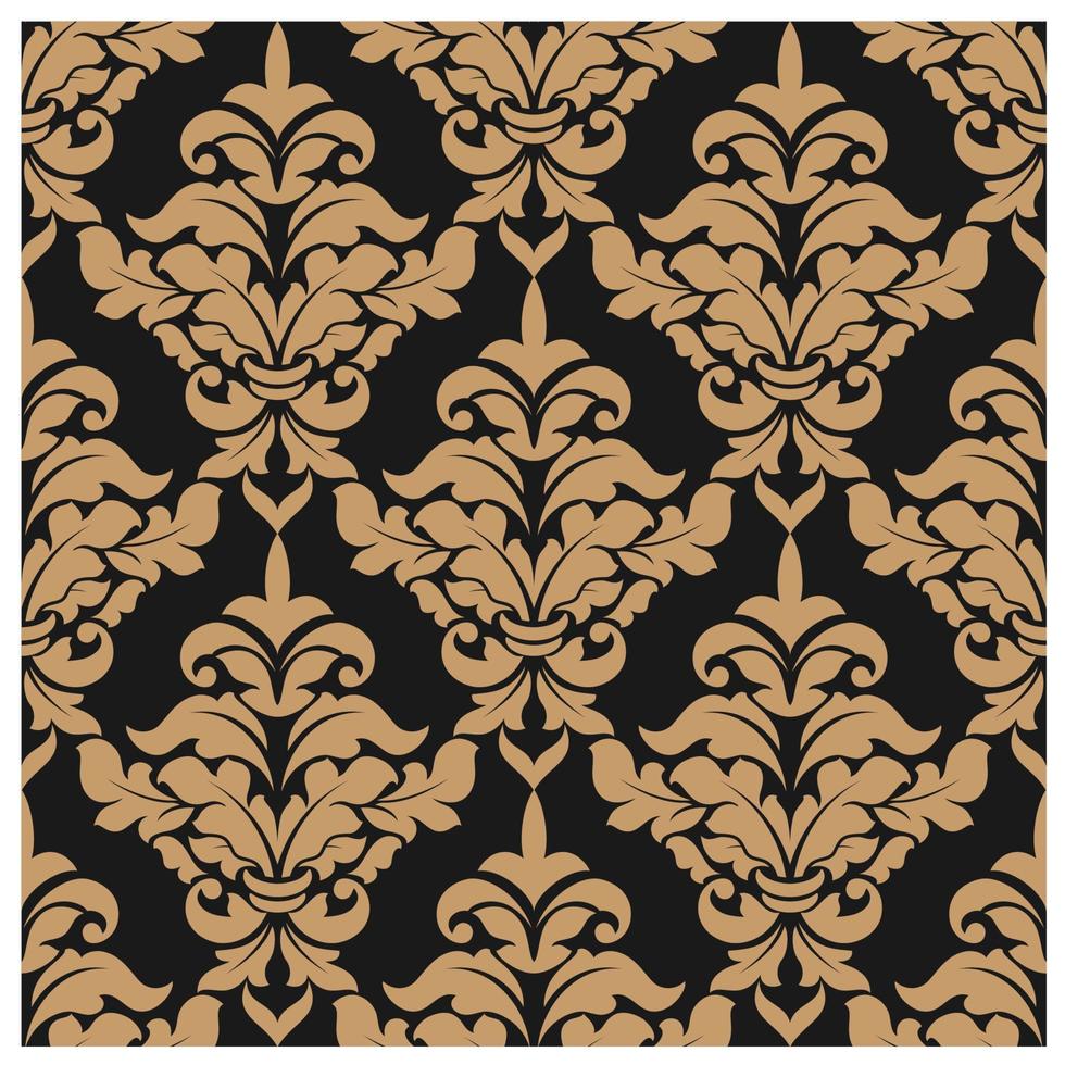 Damask style seamless pattern vector