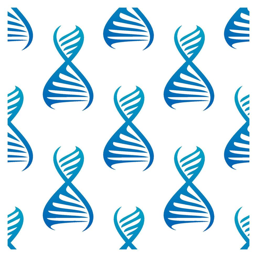 Blue DNA seamless pattern vector