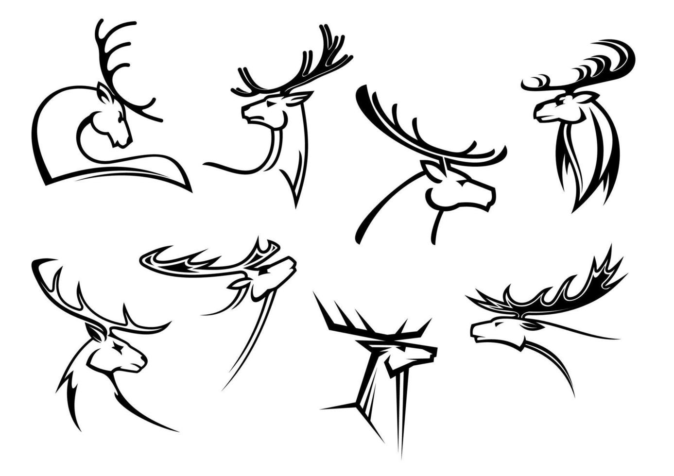 Proud profile of deer in outline style vector