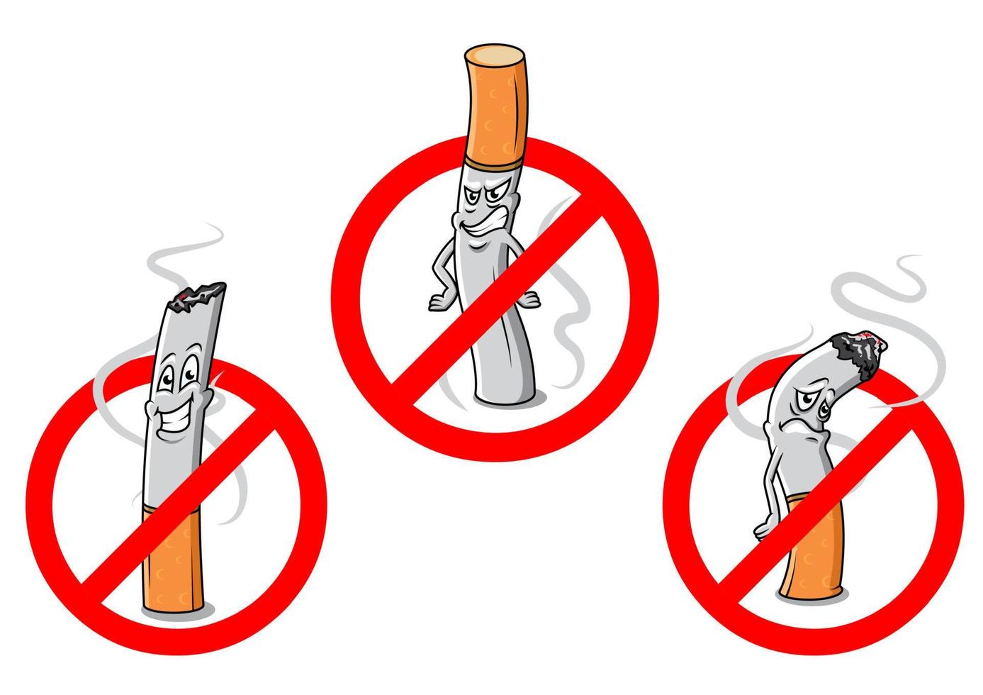 No smoking cartoon sign vector