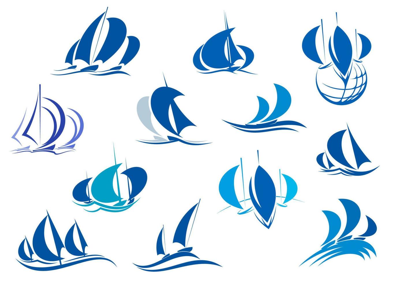 Sailboats and yachts for sports design vector