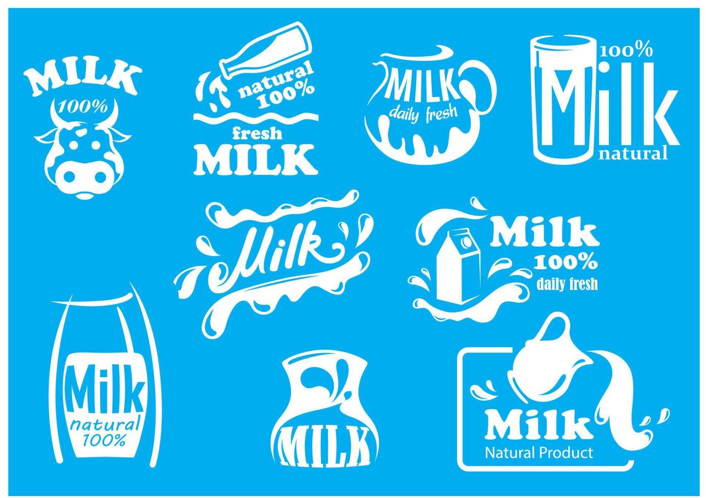 Dairy and milk produsts or symbols vector