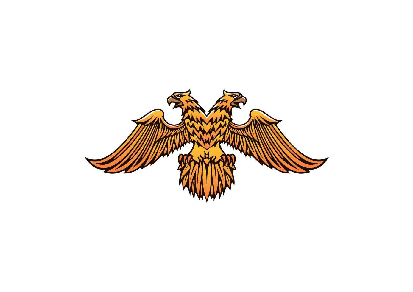 Double headed golden Imperial eagle vector