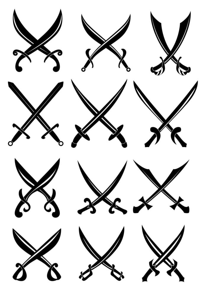 Pirate crossed swords and sabers vector