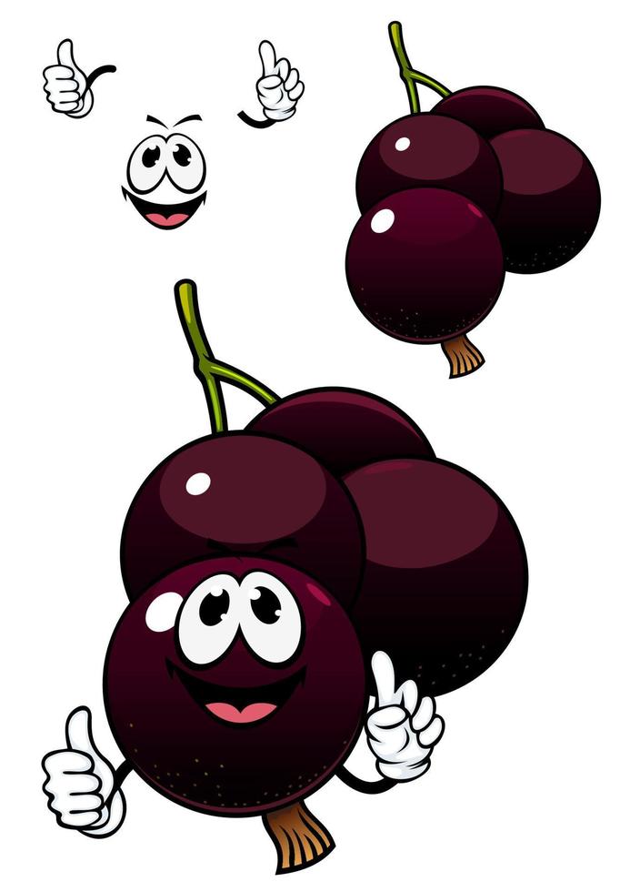 Cute cartoon currant berry fruit vector