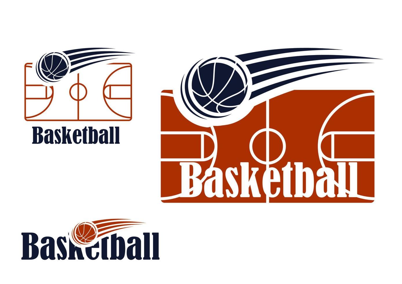 símbolo de baloncesto con campo y pelota vector