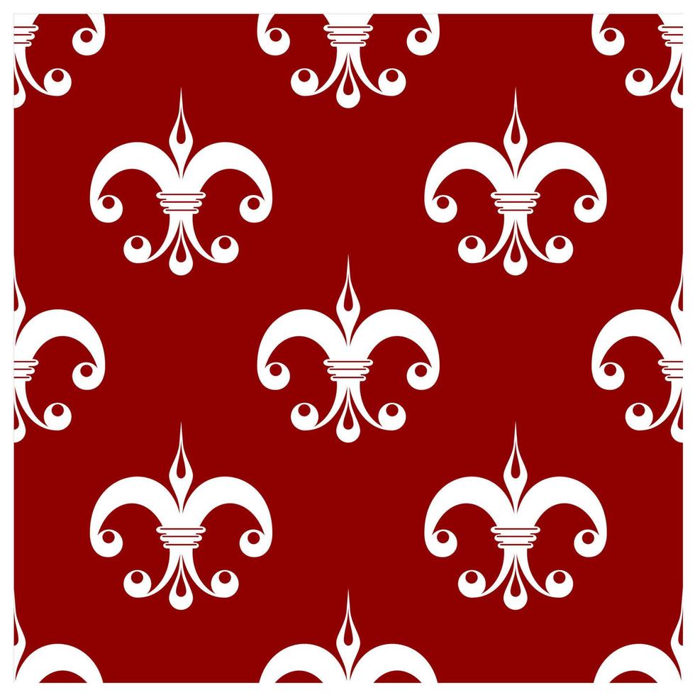 Seamless fleur-de-lis royal white pattern vector