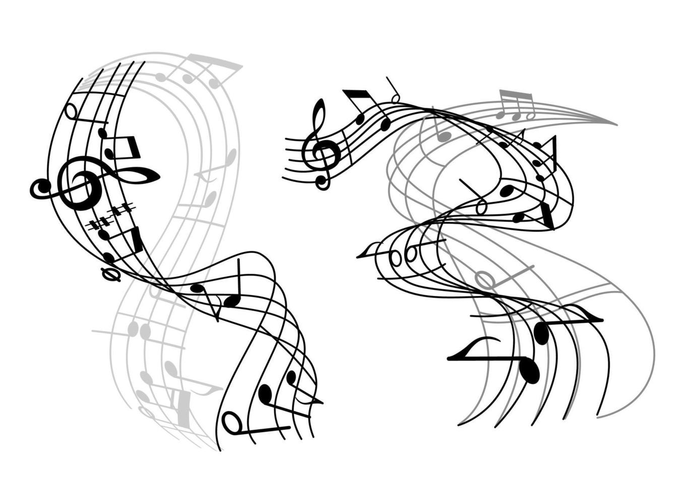 ondas de musica abstracta vector