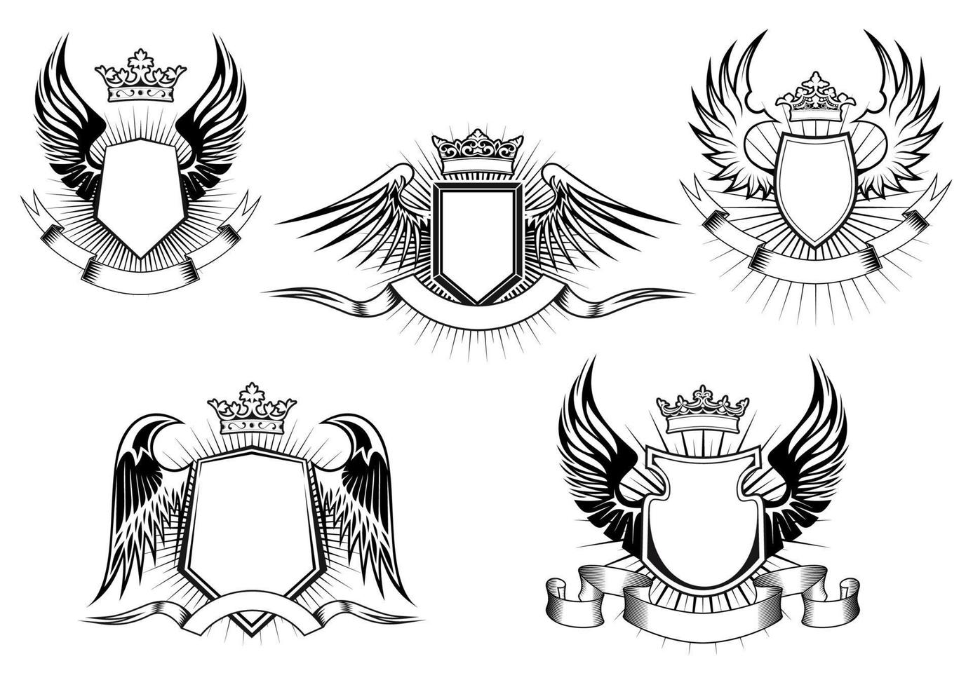 Royal coat of arms templates vector