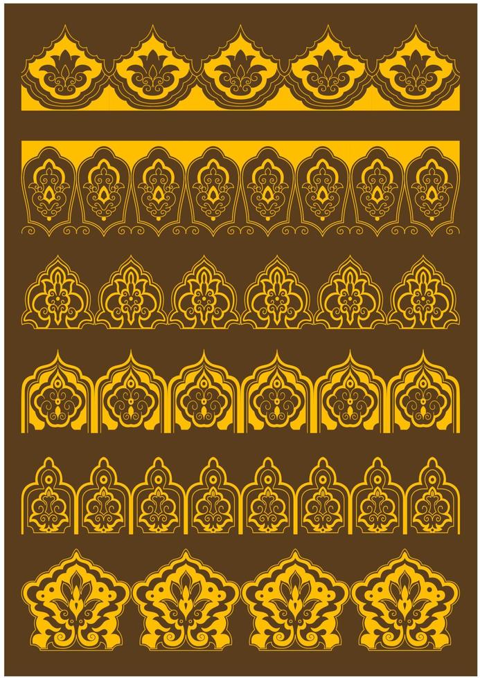 Arabesque borders with persian floral ornaments vector