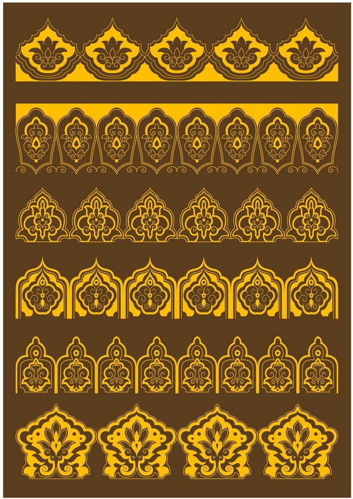 Arabesque borders with persian floral ornaments vector