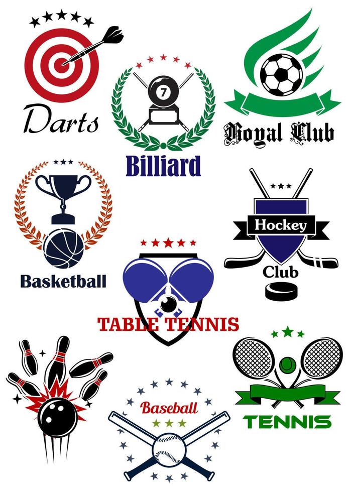 Heraldic badges template for sporting games vector