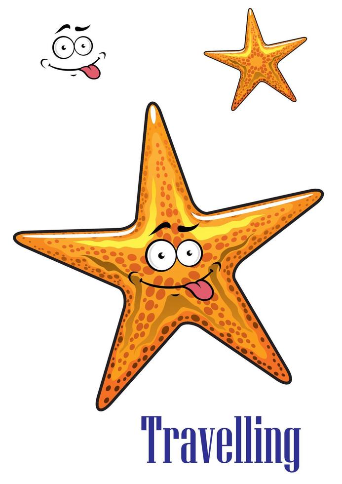 personaje de estrella de mar del océano de dibujos animados vector