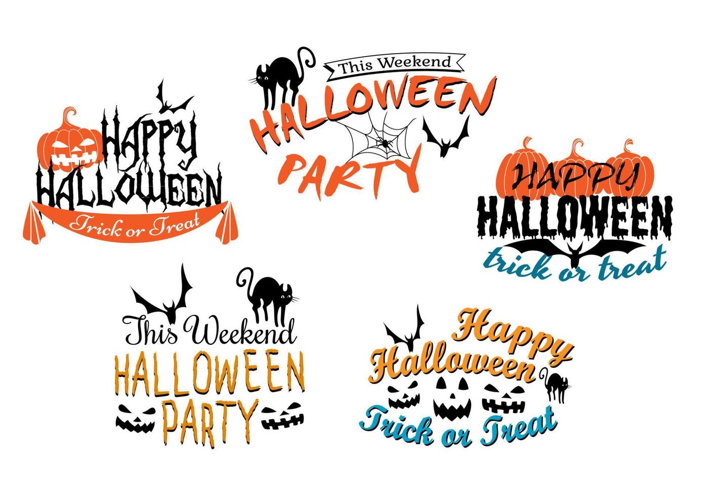 carteles y pancartas de la fiesta de halloween vector