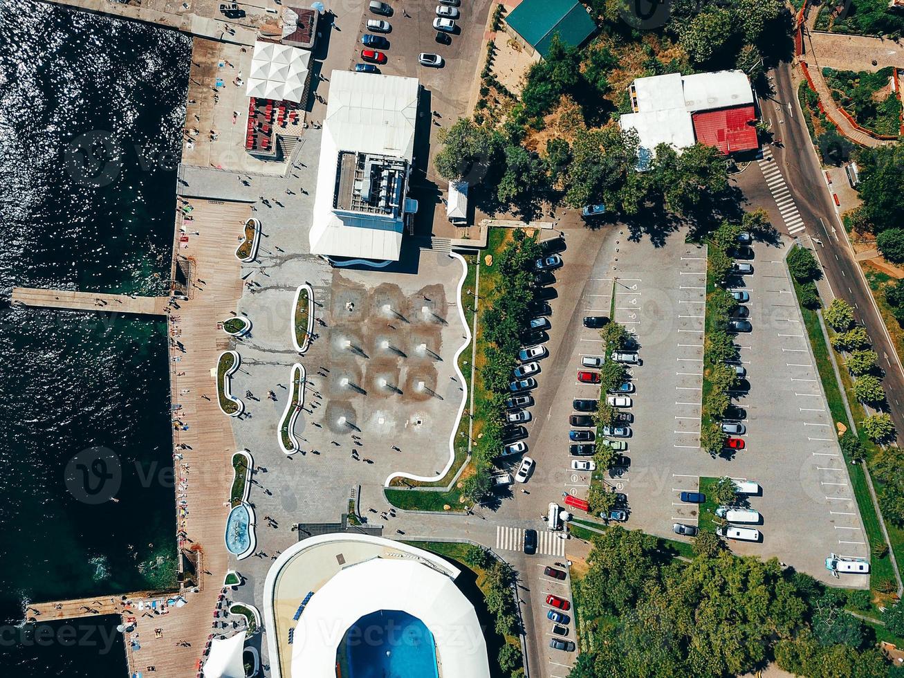 The top view on the picturesque embankment of the bay. photo