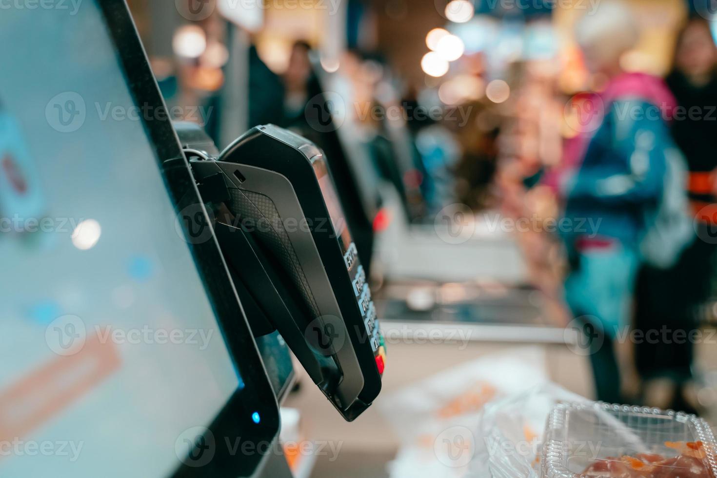 Pos terminal in the shop. Ready for work photo
