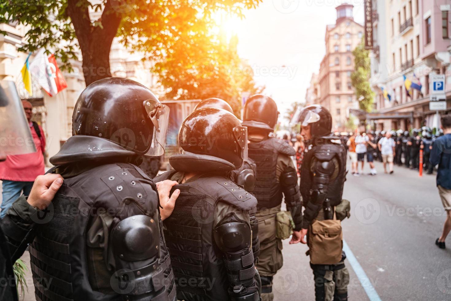 Police force to maintain order in the area during the rally photo