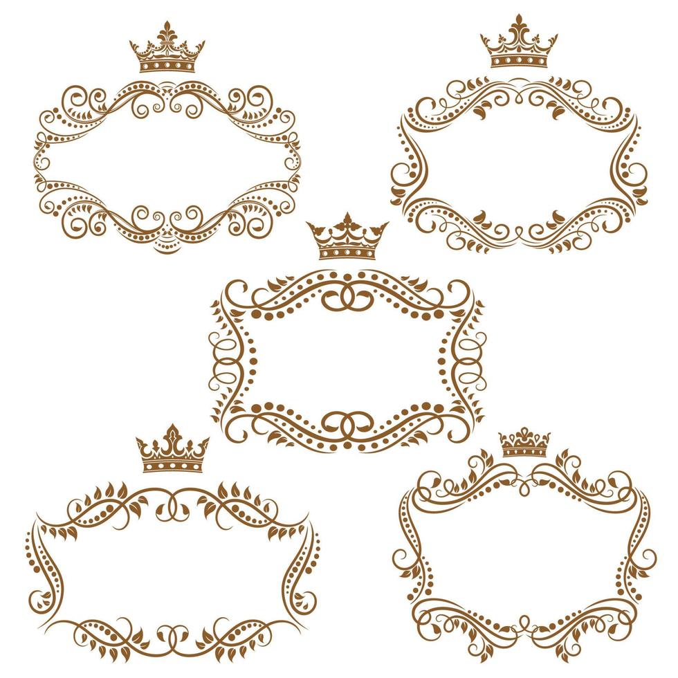 Royal vintage brown borders and frames vector