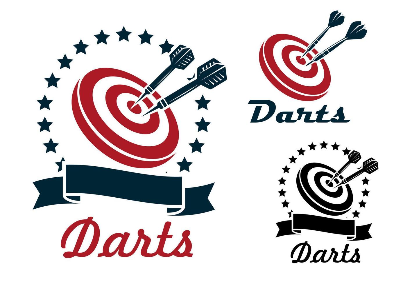 Darts sporting symbols and emblems vector
