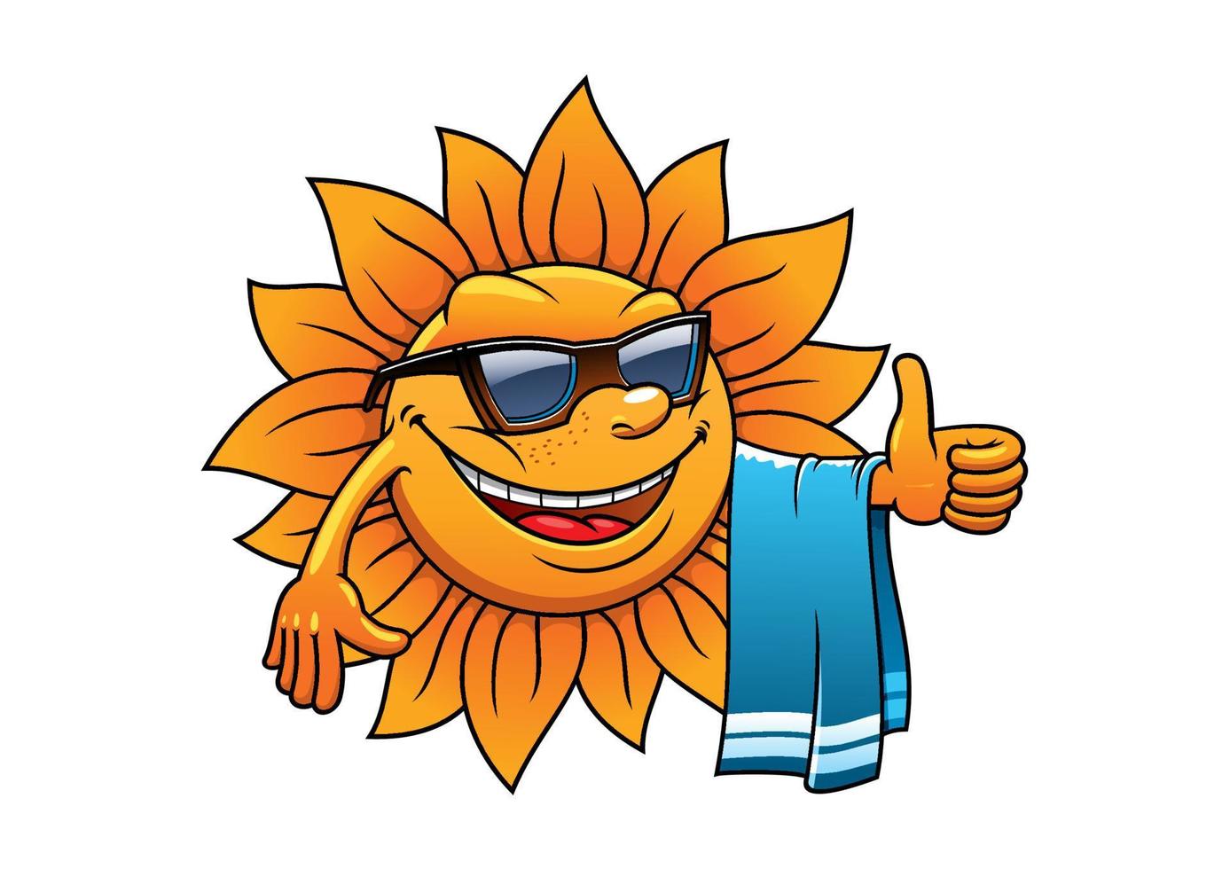 feliz sol tropical en unas vacaciones en la playa vector