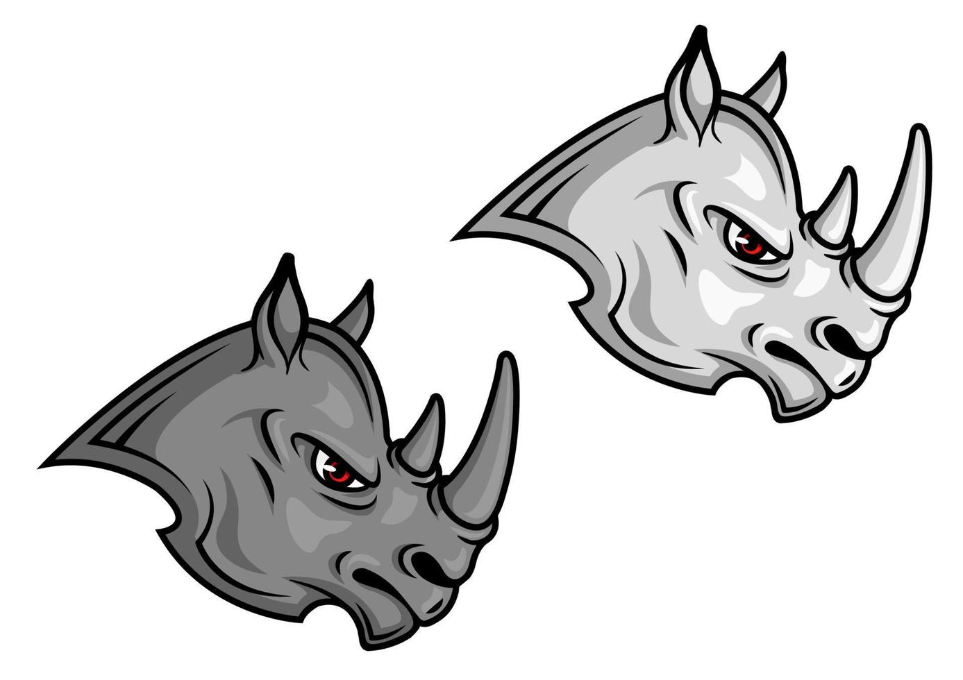 Cartoon rhino mascots vector