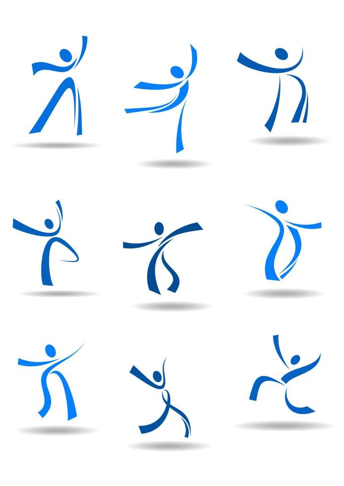 iconos de personas bailando vector