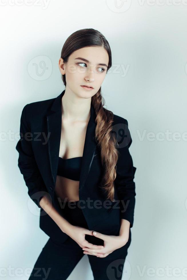 Young beautiful woman modeling photo