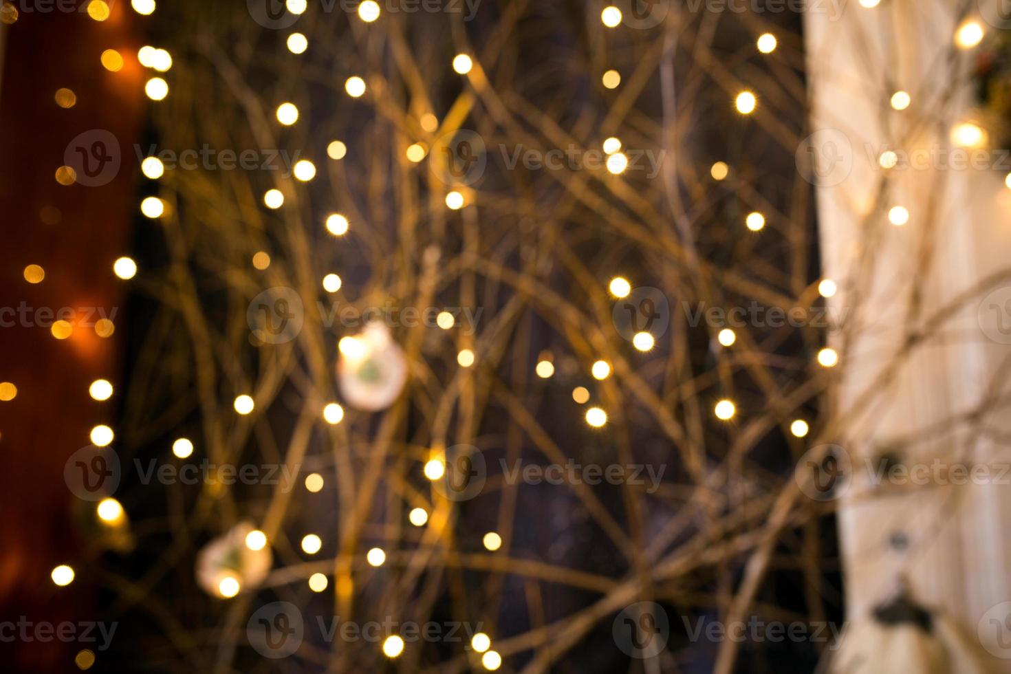 Background with garland bokeh photo