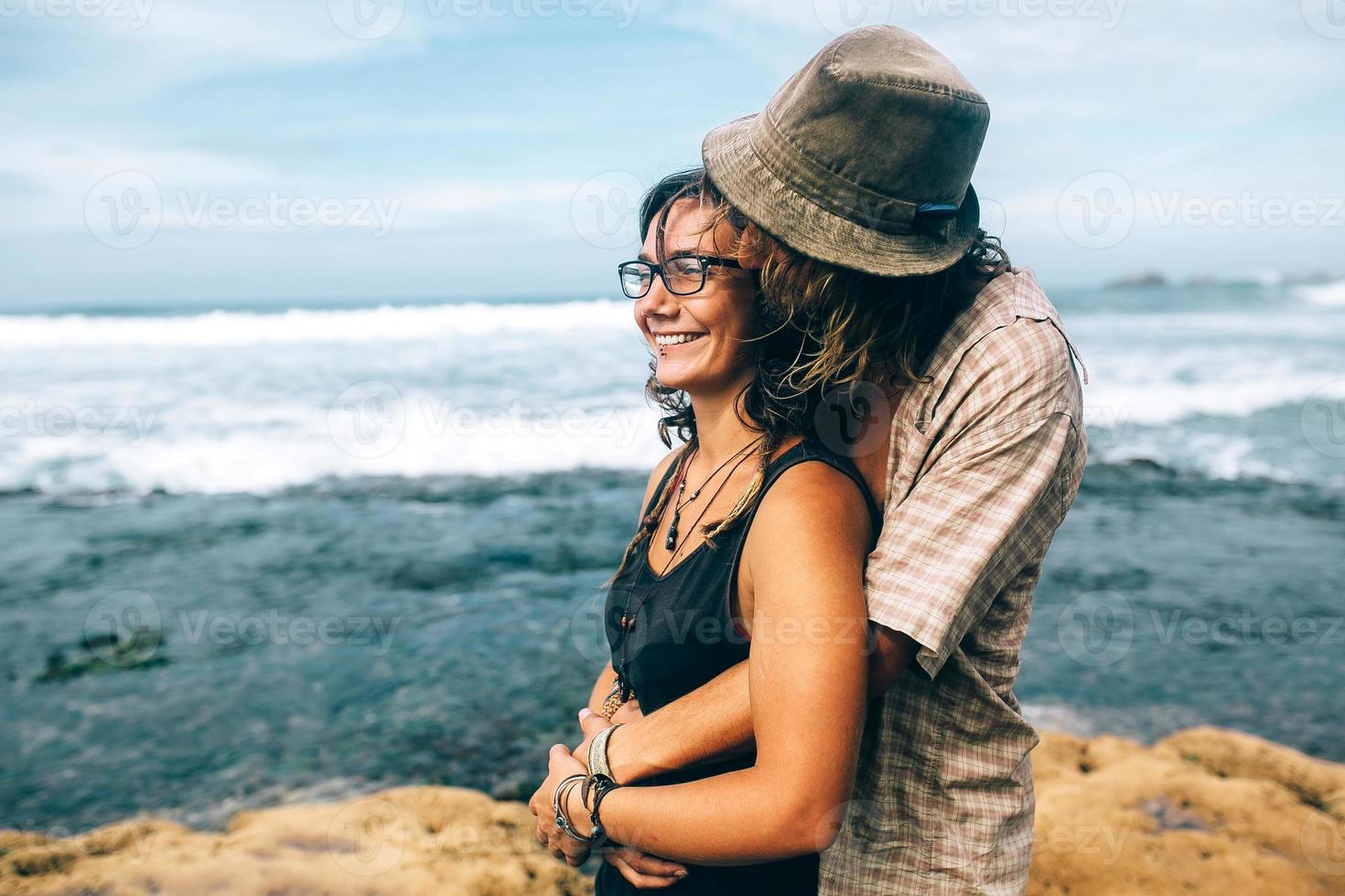 couple on a tropical beach photo