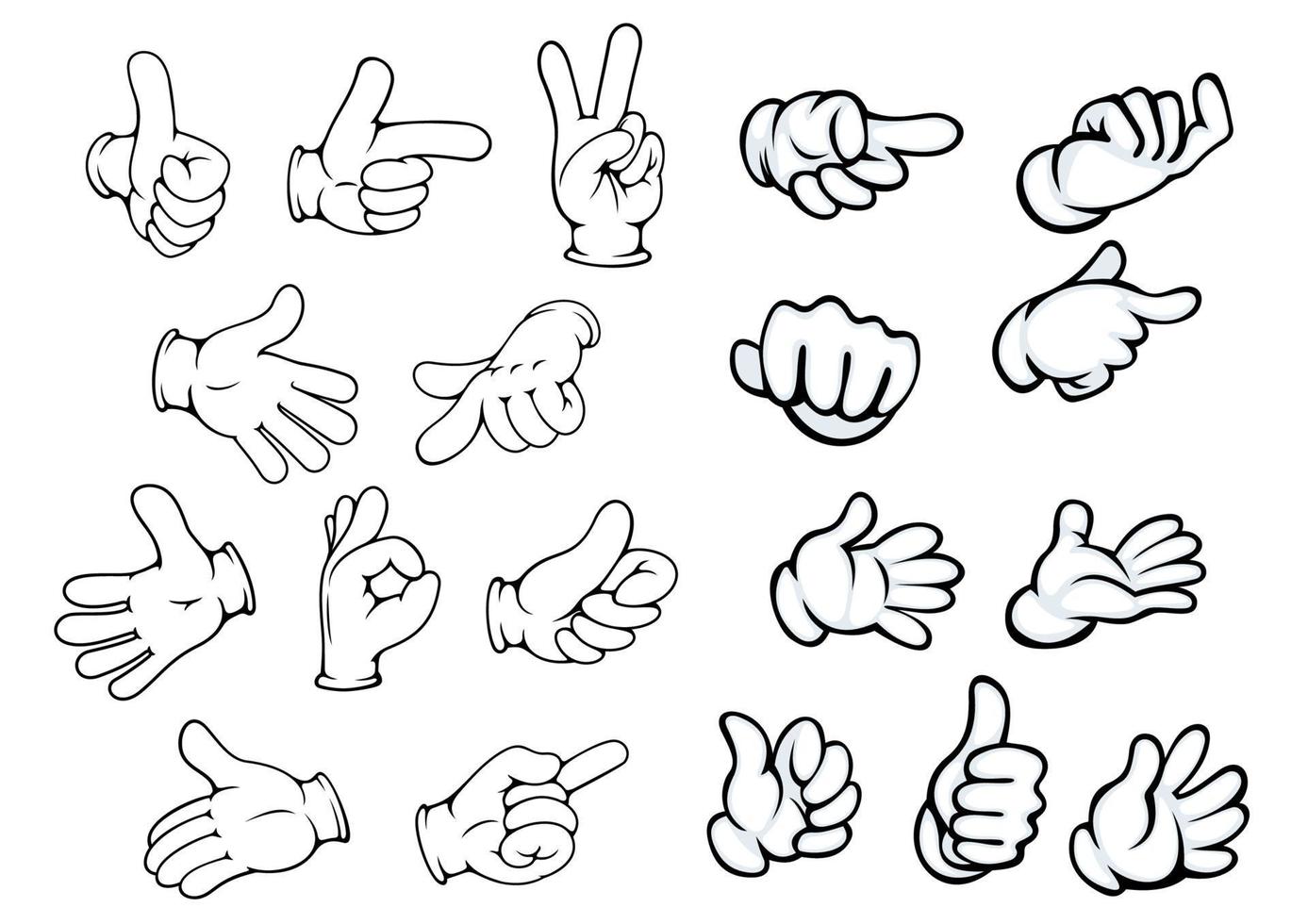 Cartoon hand gestures and pointers 11523543 Vector Art at Vecteezy