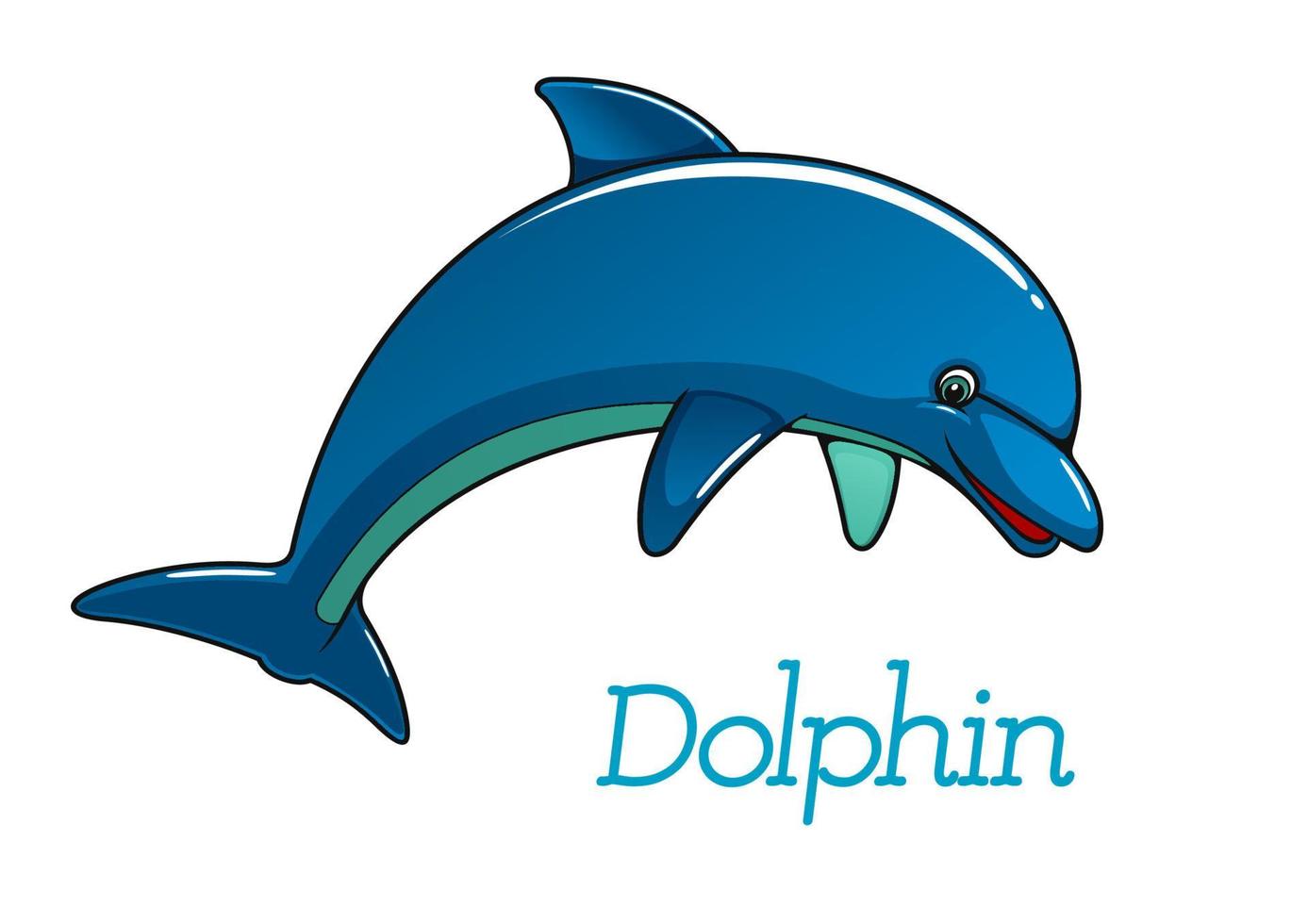 Cute cartoon dolphin character vector