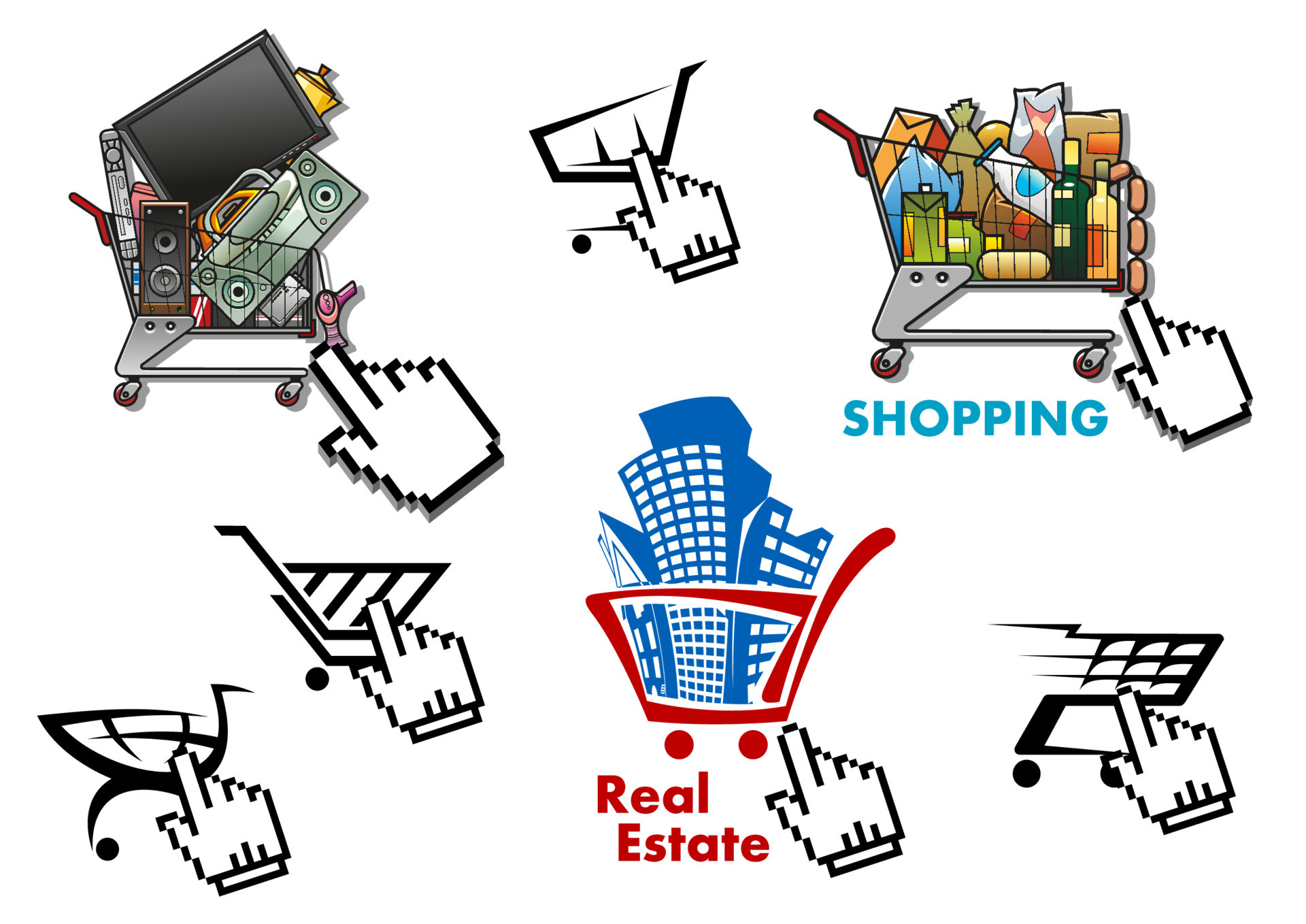 market, store, shop design elements set 11523561 Vector Art at