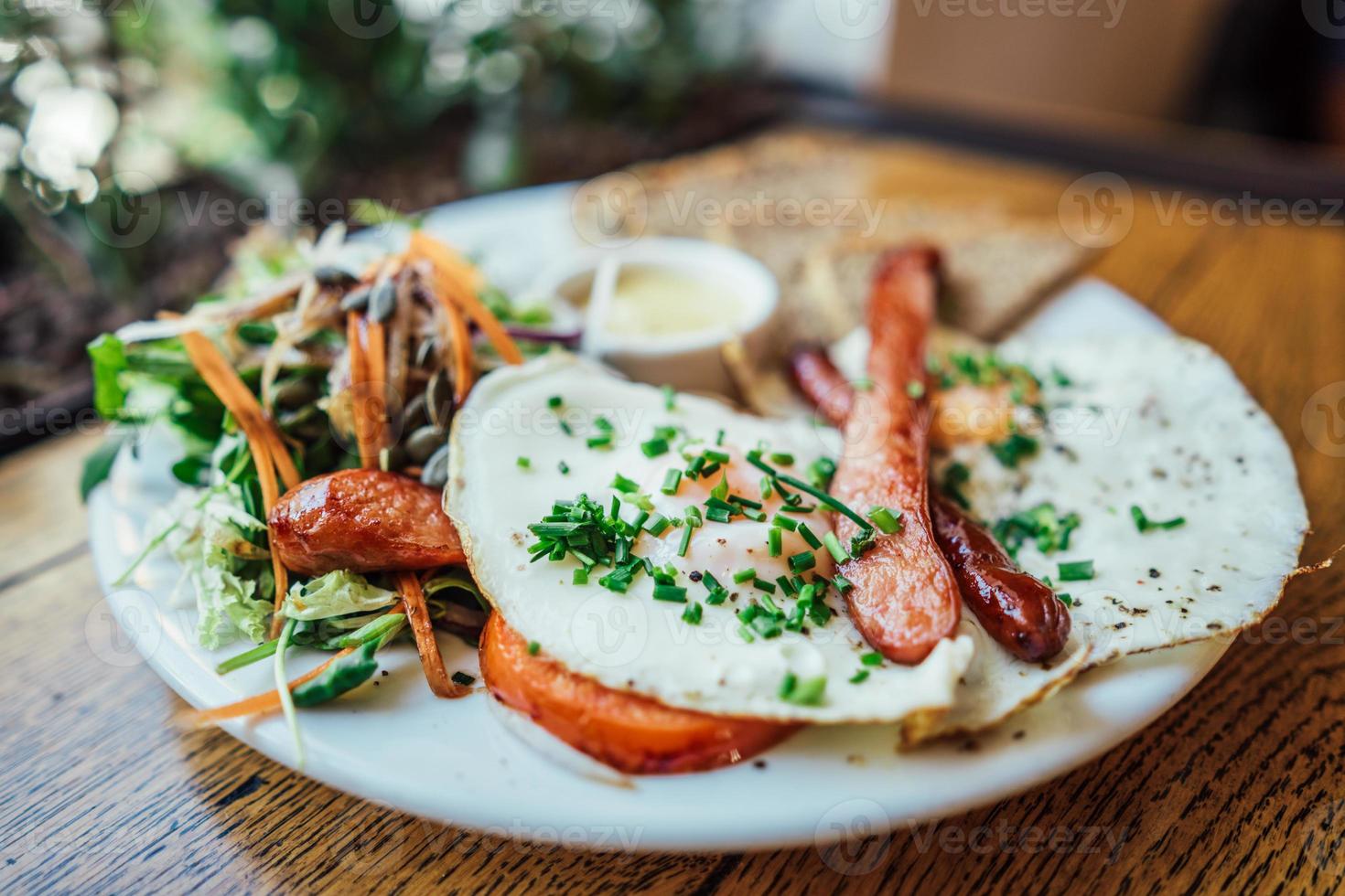 Breakfast on the plate photo