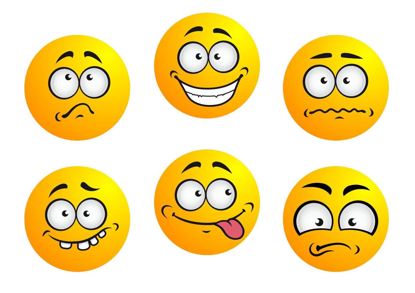 Set of yellow emoticons vector