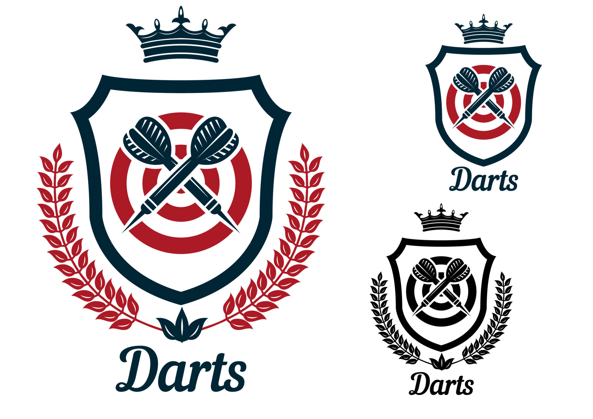 Darts emblems or signs set 11523828 Vector Art at Vecteezy