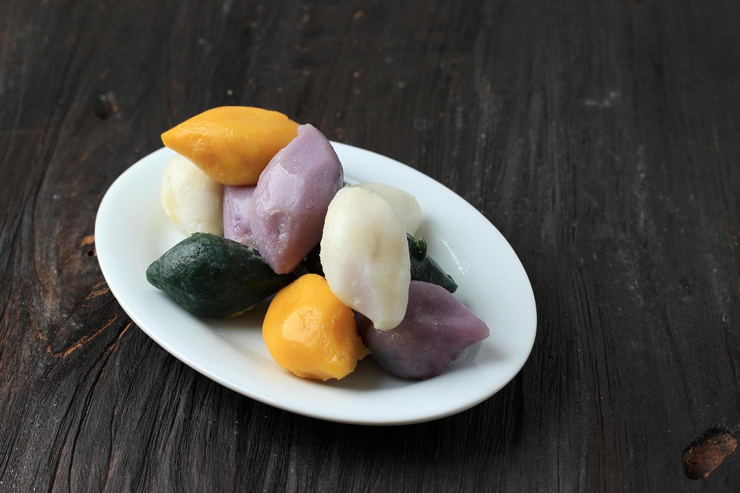 Korean Holiday Sweets Songpyeon Confectionery made from Rice Flour and Pine Needles Aromatic photo