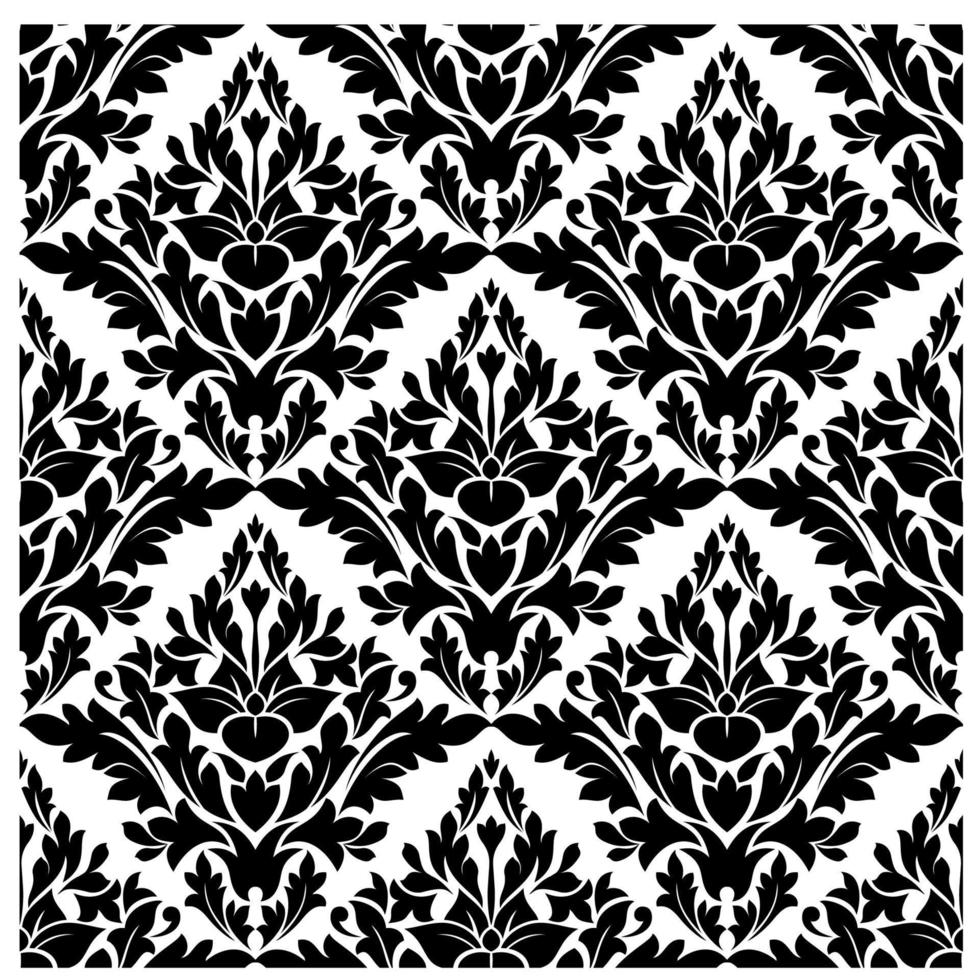 Beautiful floral seamless damask pattern vector