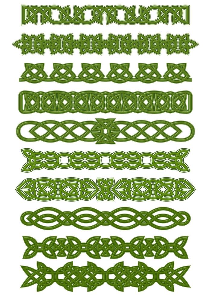 Green celtic knots ornaments vector