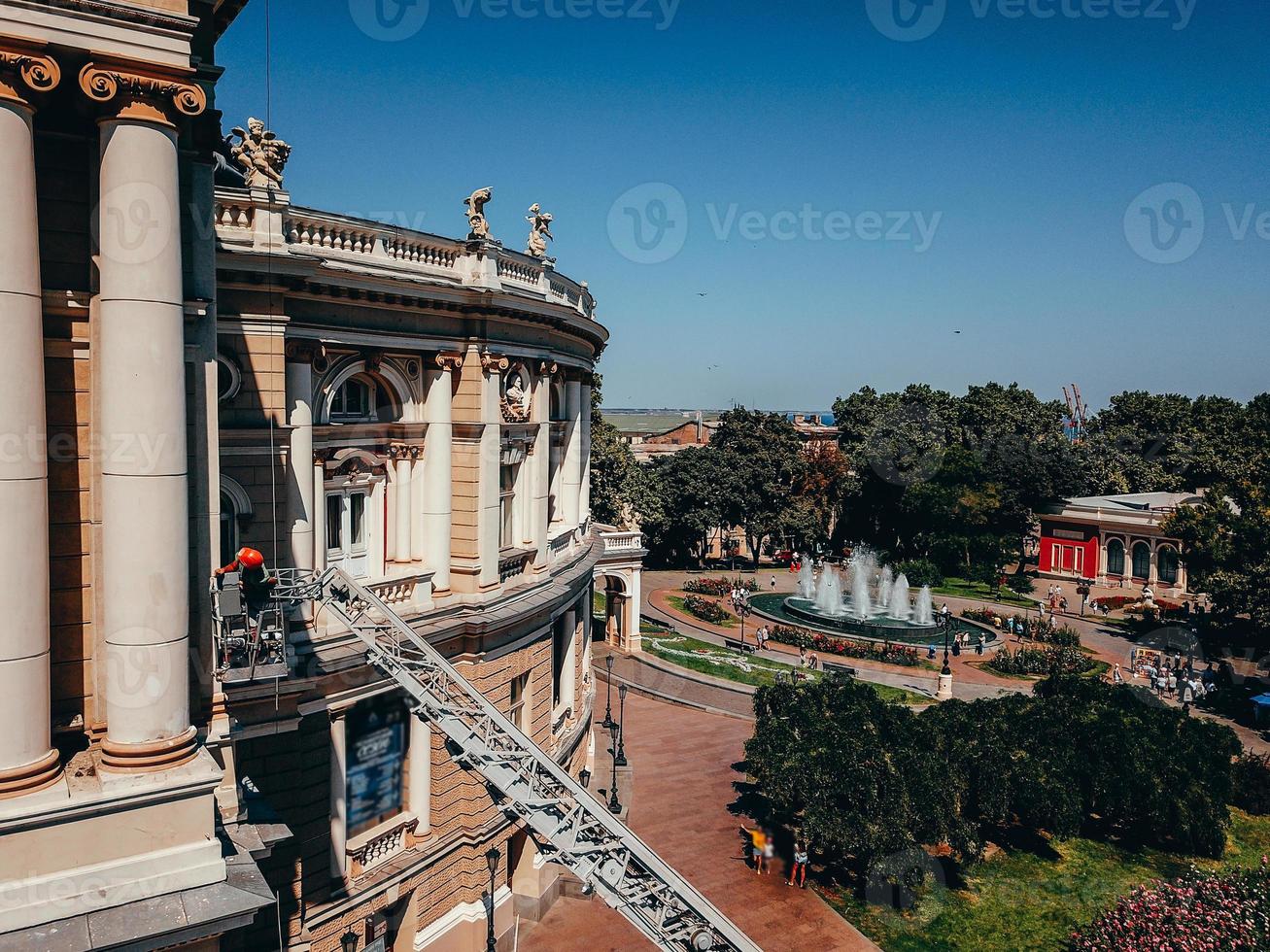 Bird's eye view of the Odessa Opera and Ballet Theater. photo