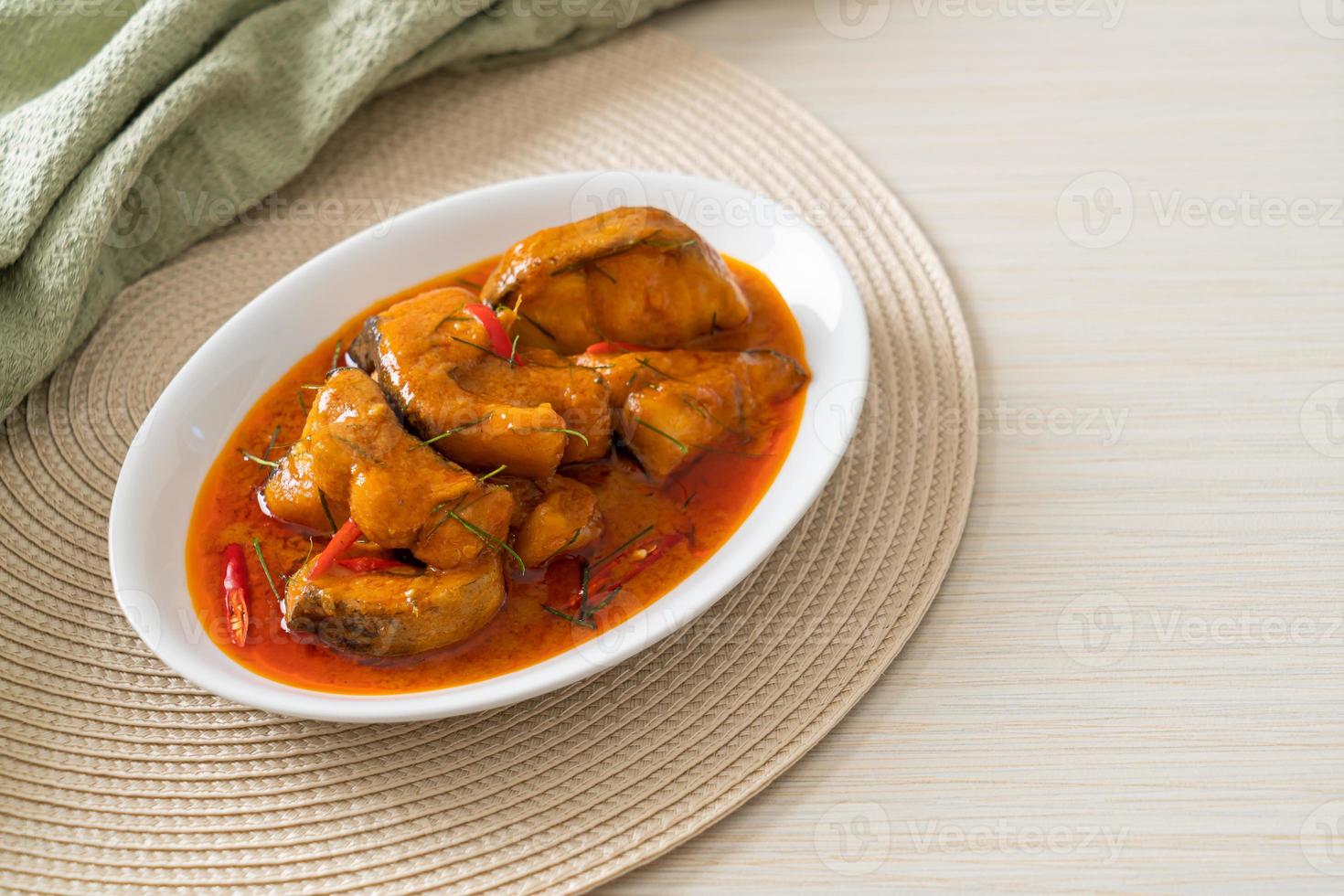 Redtail Catfish Fish in Dried Red Curry Sauce that called Choo Chee photo