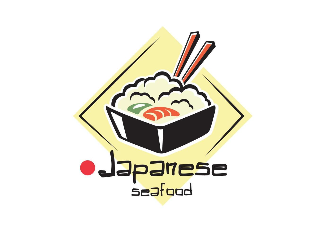 emblema o etiqueta de mariscos japoneses vector
