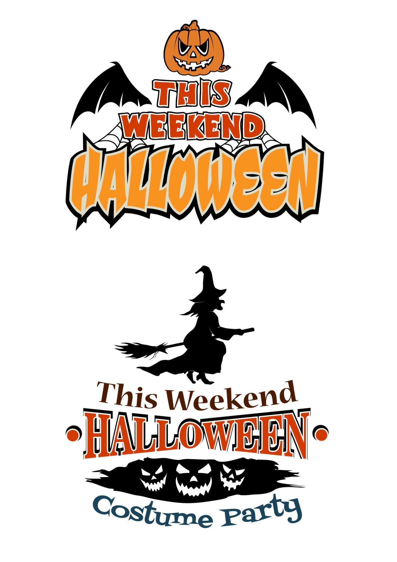 This Weekend Halloween Party theme designs 11524418 Vector Art at Vecteezy