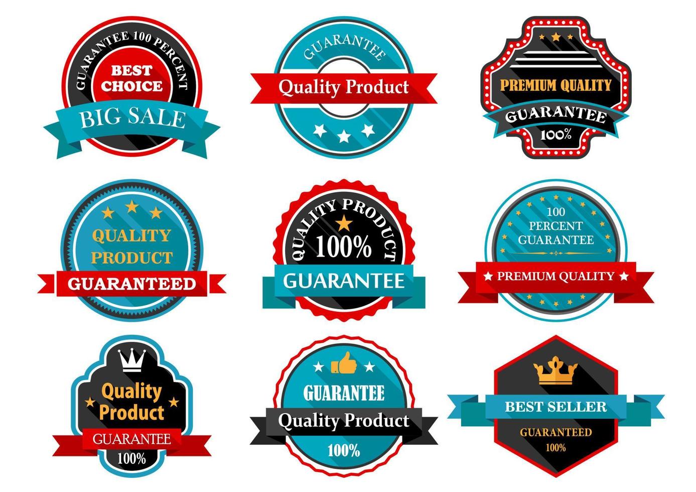 Quality guarantee retro labels collection vector